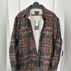 Pendleton MEN'S DOUBLESOFT SHERPA-LINED SHIRT JACKET - Large, NWT